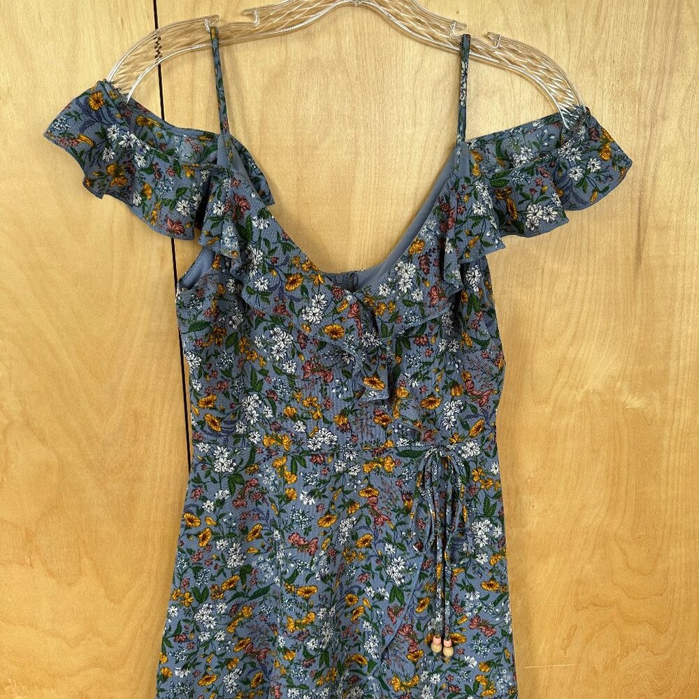 Floral off shoulder sundress wrap dress